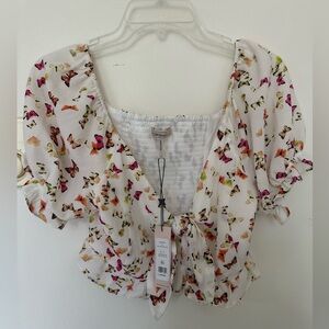 NWT BCBGeneration Print Butterfly Crop Top Size S